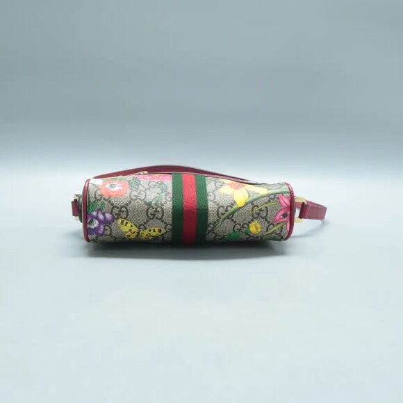 GUCCI Ophidia Red&Brown Canvas Shoulder Bag 500-020125 - Picture 5 of 12